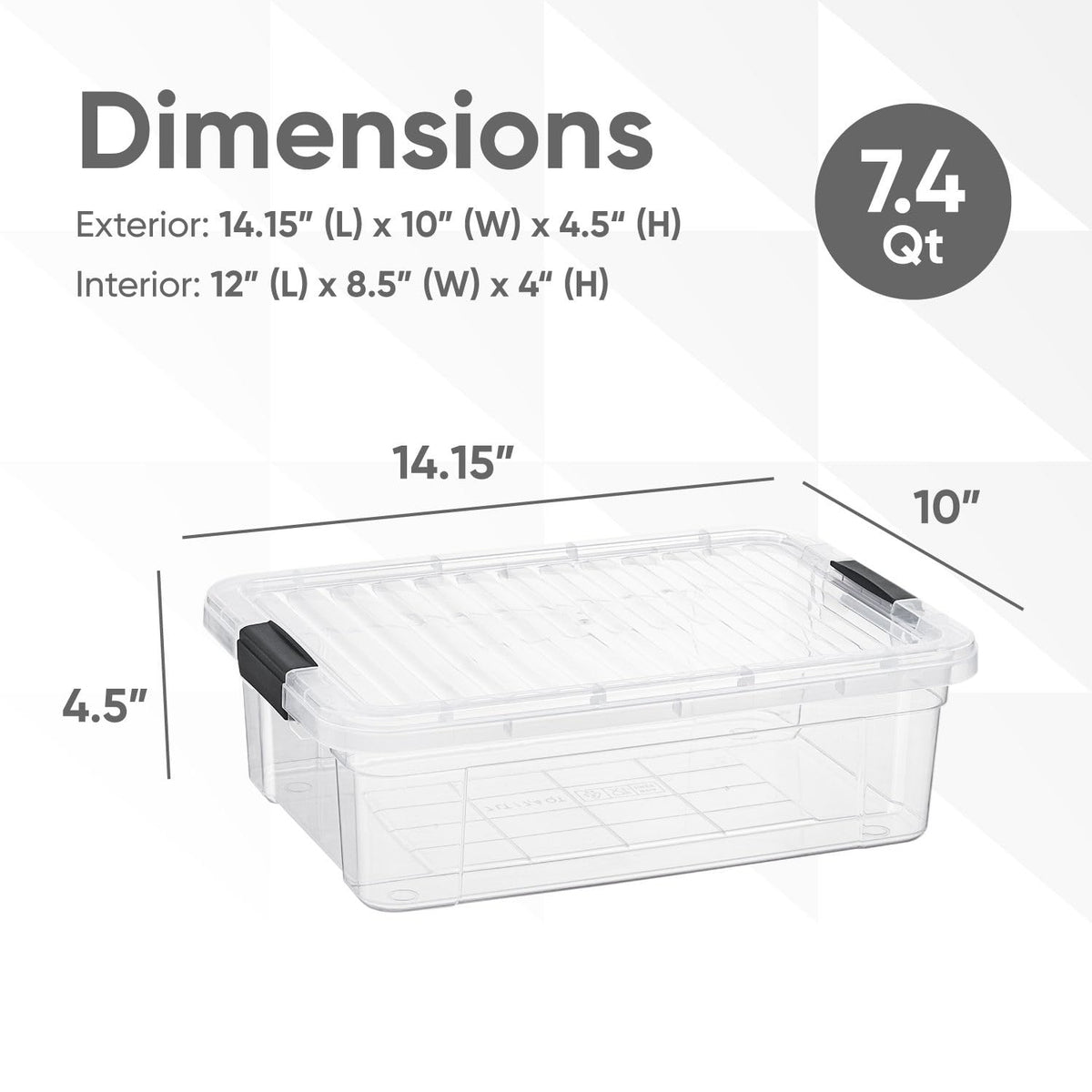 7.4 Quart Clear Plastic Storage Bin with Lid (5 Count)