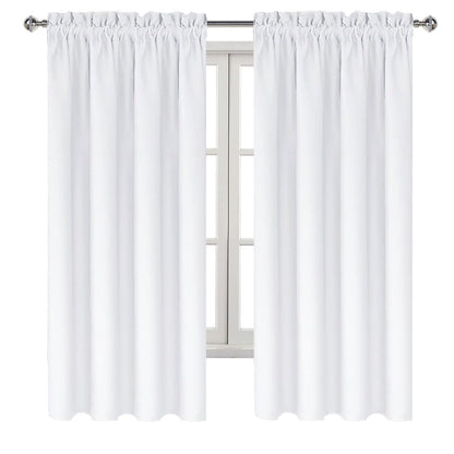 White Curtains 50% Light Blocking for Living Room 72 Inch 2 Panels (2 Count)
