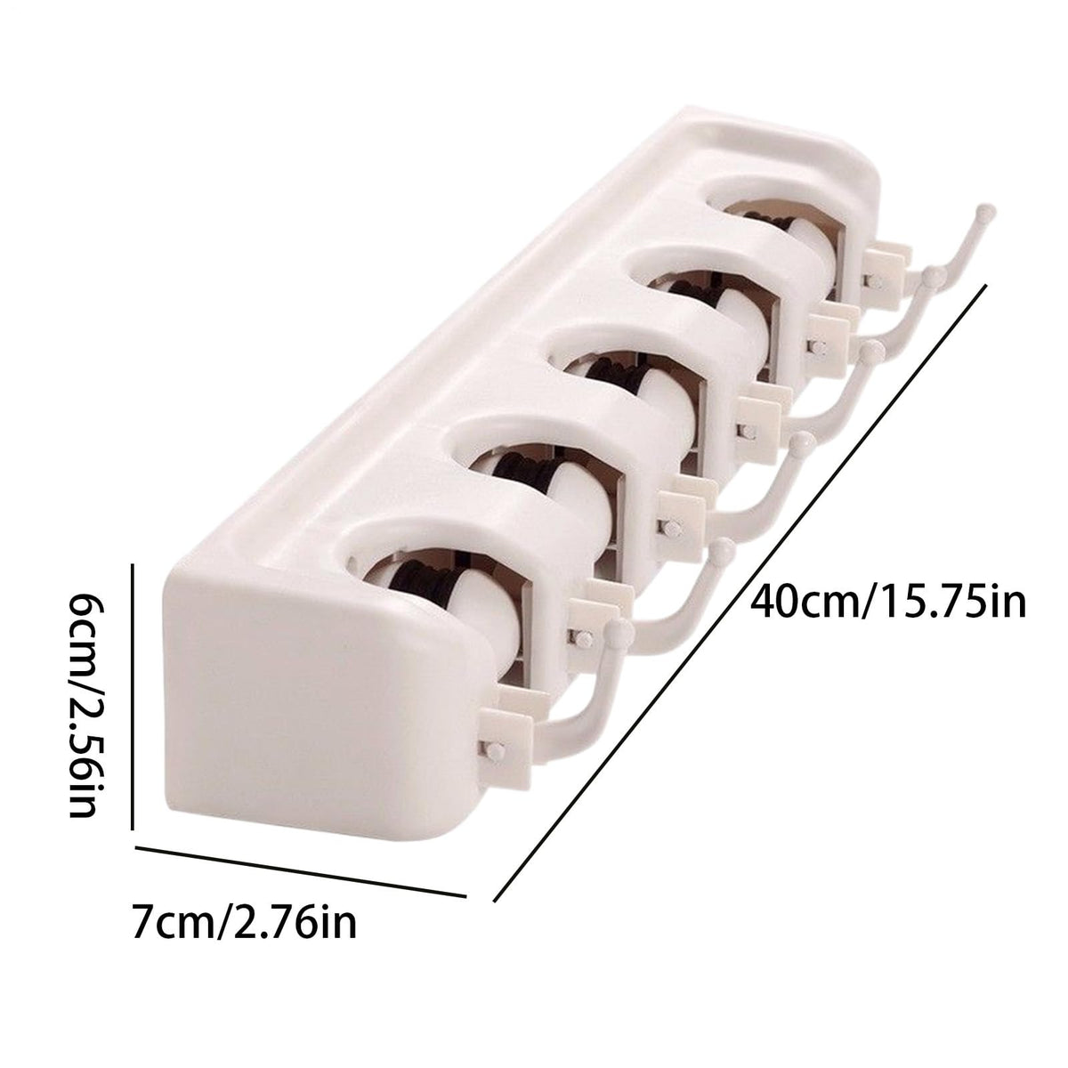 Mop Holder Wall Mount 5 Slots Heavy Duty Organizer Shelf