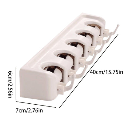 Mop Holder Wall Mount 5 Slots Heavy Duty Organizer Shelf