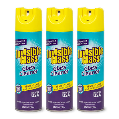 91160 3PK Premium Aerosol Glass and Window Foaming Cleaner Spray (57 Ounce)