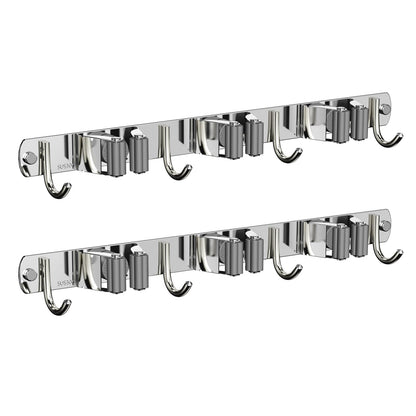 2 Pack Mop and Broom Holder Wall Mount (2 Count)