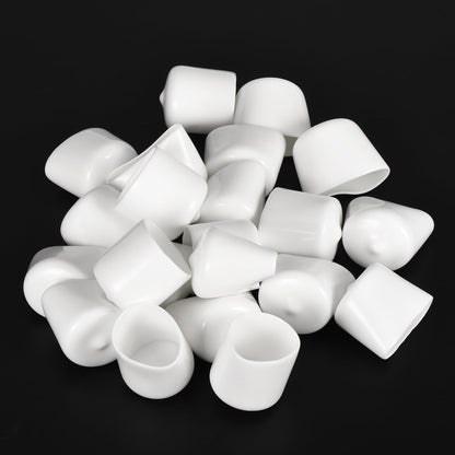 20pcs Rubber End Caps 26mm ID Vinyl Round End Cap Cover Screw Thread Protectors White