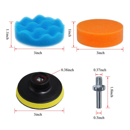 Car Polishing Buffing Kit 3Inch Drill Buffing Pad Buffing Pads (11 Count)