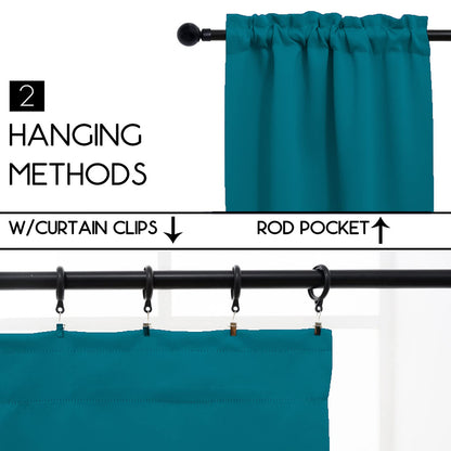 Teal Cafe Curtain 30 Inches Length (2 Count)