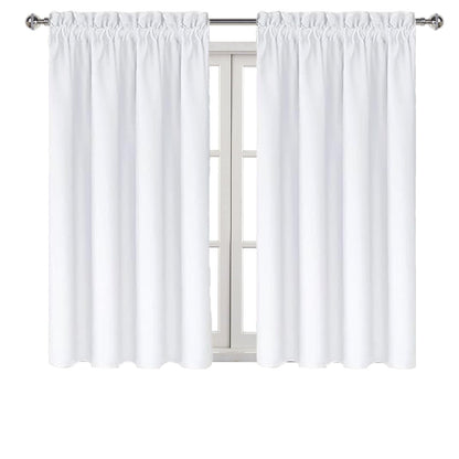 White Curtains 50% Light Blocking for Living Room 45 Inch 2 Panels (2 Count)