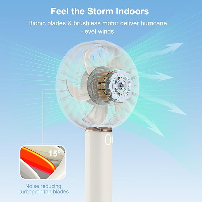 Mini Fan Portable Handheld Fan USB Rechargeable Personal Fan with Base 10H Long Lasting Battery Mini Pocket Cooling Fan for Desktop Travel Outdoor Vacation Concert Lash Makeup Use