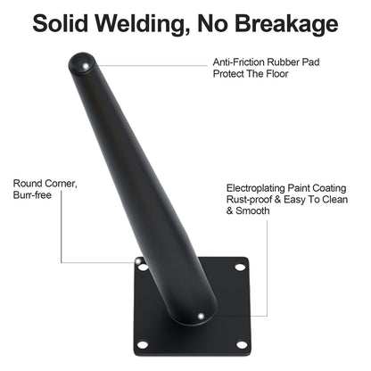 4PCS 7 Inch Matte Black Tapered Angled Legs for Furniture