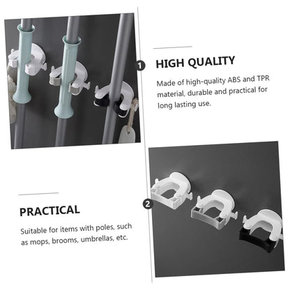 3pcs Wall Mounted Broom Holder Heavy Duty Mop Organizer
