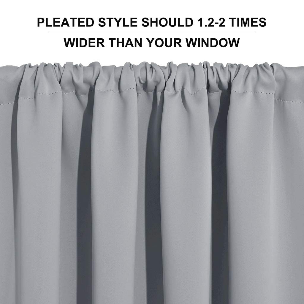 Cafe Blackout Curtains 24 inch Length for RV Camper Kitchen Window (2 Count)