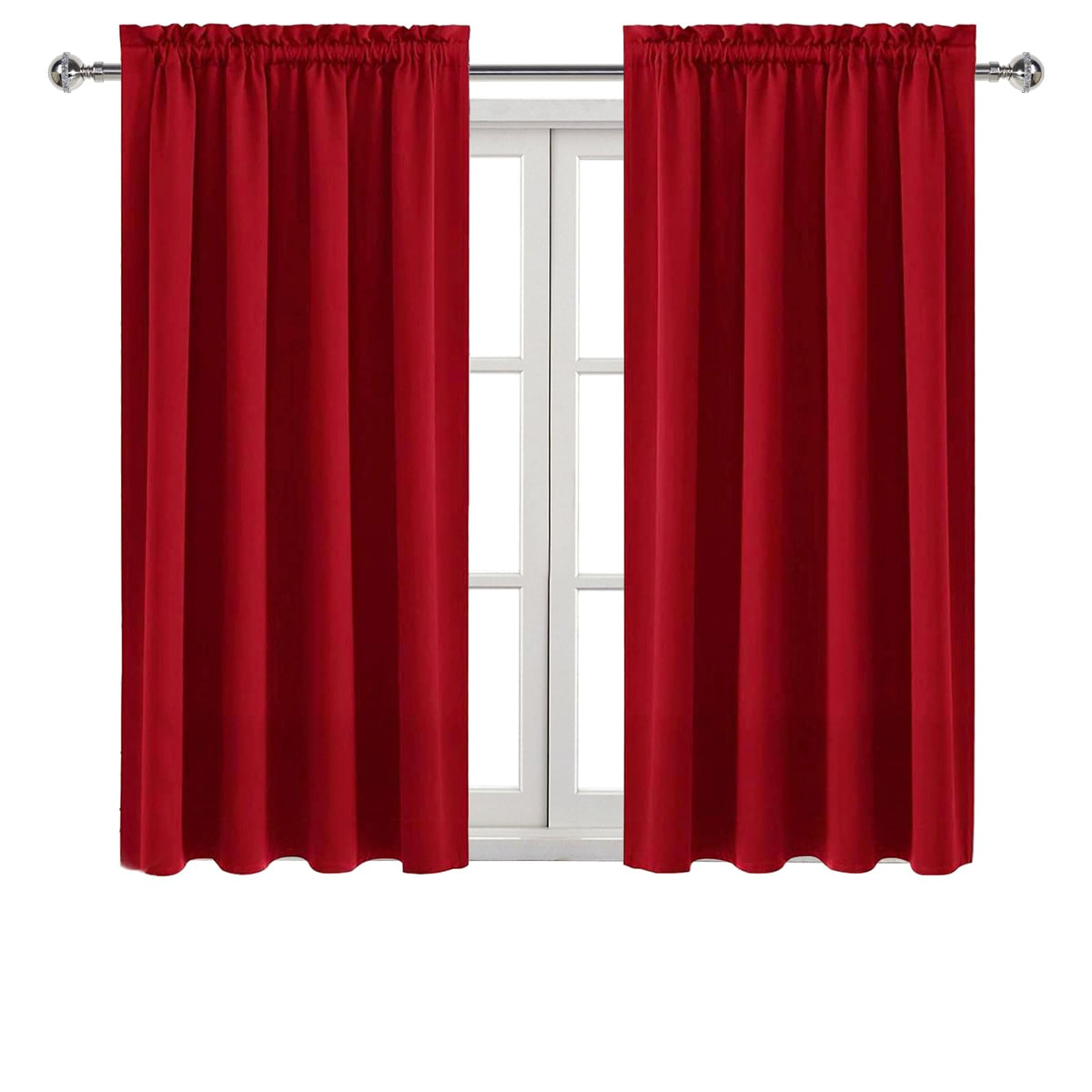 Blackout Curtains for Bedroom Living Room 42 x 45 Inch Long Red