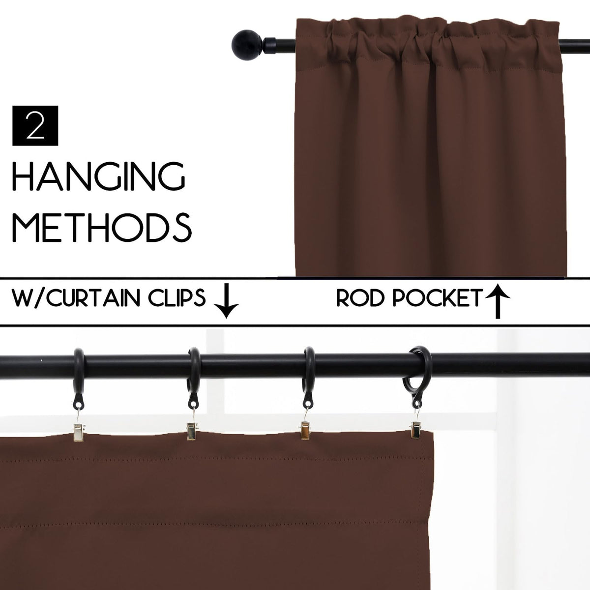 Blackout Kitchen Curtain 30 Inches Long (2 Count)