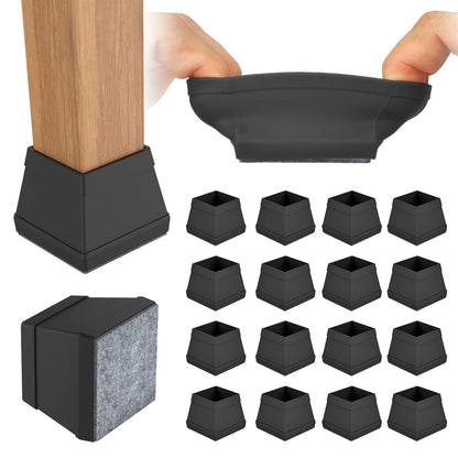 Square Chair Leg Protectors for Hardwood Floors (16 Count)