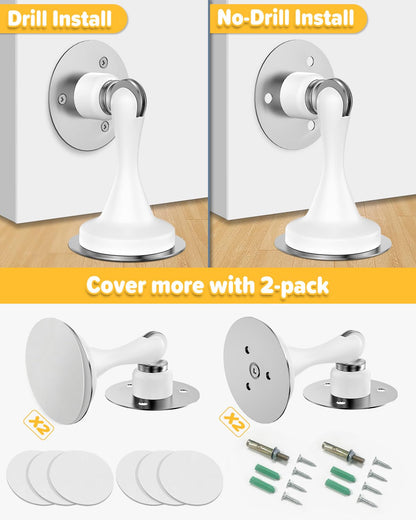 Door Stop Magnetic Door Stoppers for Bottom of Door Magnetic Door Catch (2 Count)