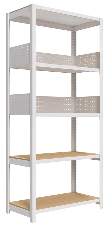 House White 32" W 5 Tier Pegboard Storage Shelves Heavy Duty