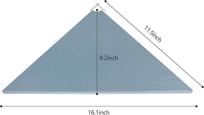 evron Corner Mounting Shelf Set of 2 – Easy to Install Floating Wall Shelves with Wood Grain Finish, Durable and Waterproof ABS Plastic for Kitchen, Bathroom, Living Room Home Décor (Grey)