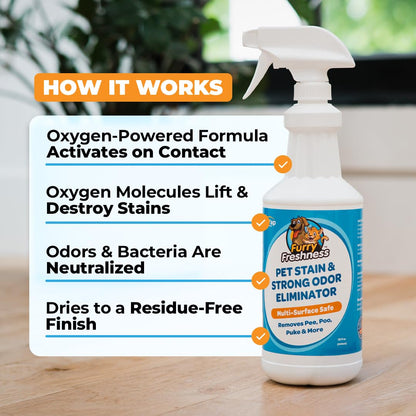 Extra Strength Cat or Dog Pee Stain & Permanent Odor Remover + Smell Eliminator (128 Ounce)