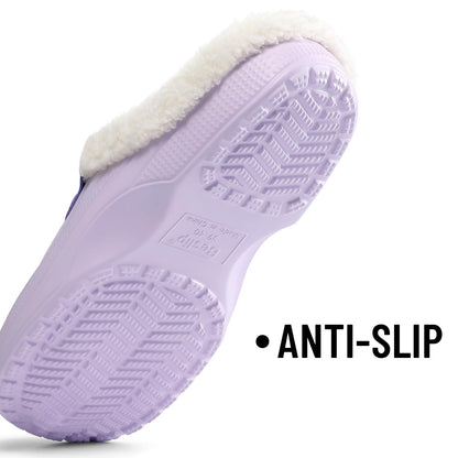 Fur Lined Clogs for Women & Men Fuzzy Slippers with Memory Foam