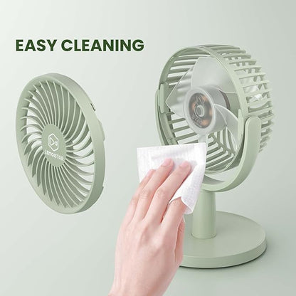 Shinebella 4 Speeds Small Desk Fan with Strong Airflow, Personal Portable Mini USB Fan, Quiet, 310 Degree Rotation, Detachable, Easy to Clean, Lightweight, 4 inch, for Bedroom, Desk, Home… B08NP31ZWB