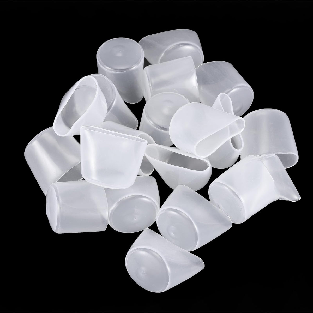 20pcs Rubber End Caps 29mm ID Vinyl PVC Round Tube Bolt Cap Cover Screw Thread Protectors Clear