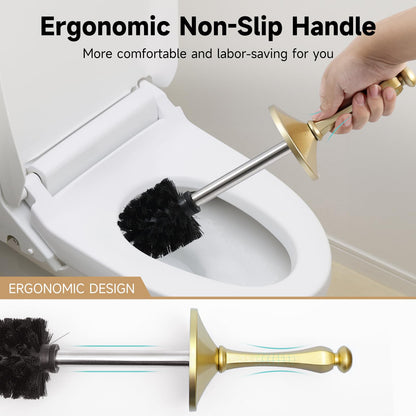 Gold Toilet Brush and Holder