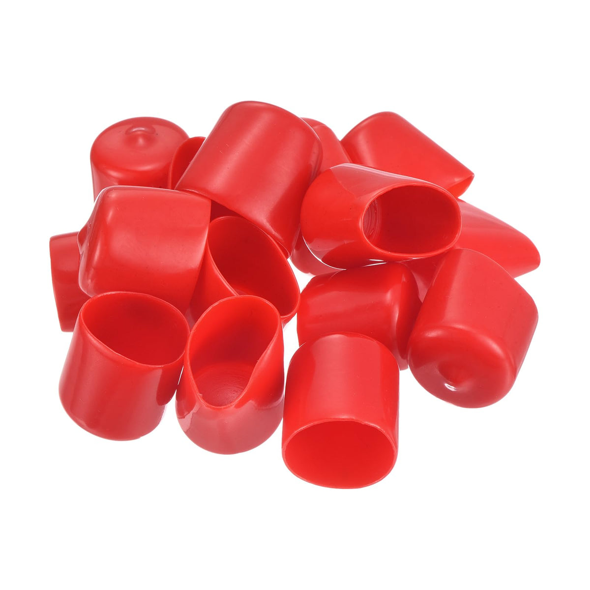 20pcs Rubber End Caps 23mm ID Vinyl Round Tube Bolt Cap Cover Thread Protectors Red