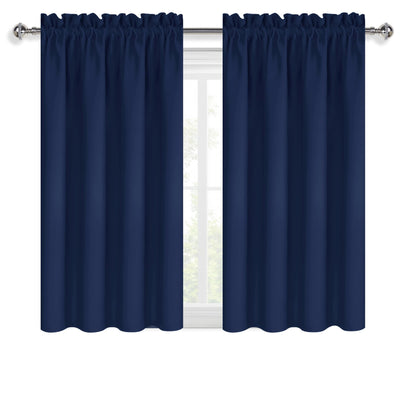 Blackout Curtains for Bedroom 42 x 54 Inch Long Navy Blue 2 Panels (2 Count)