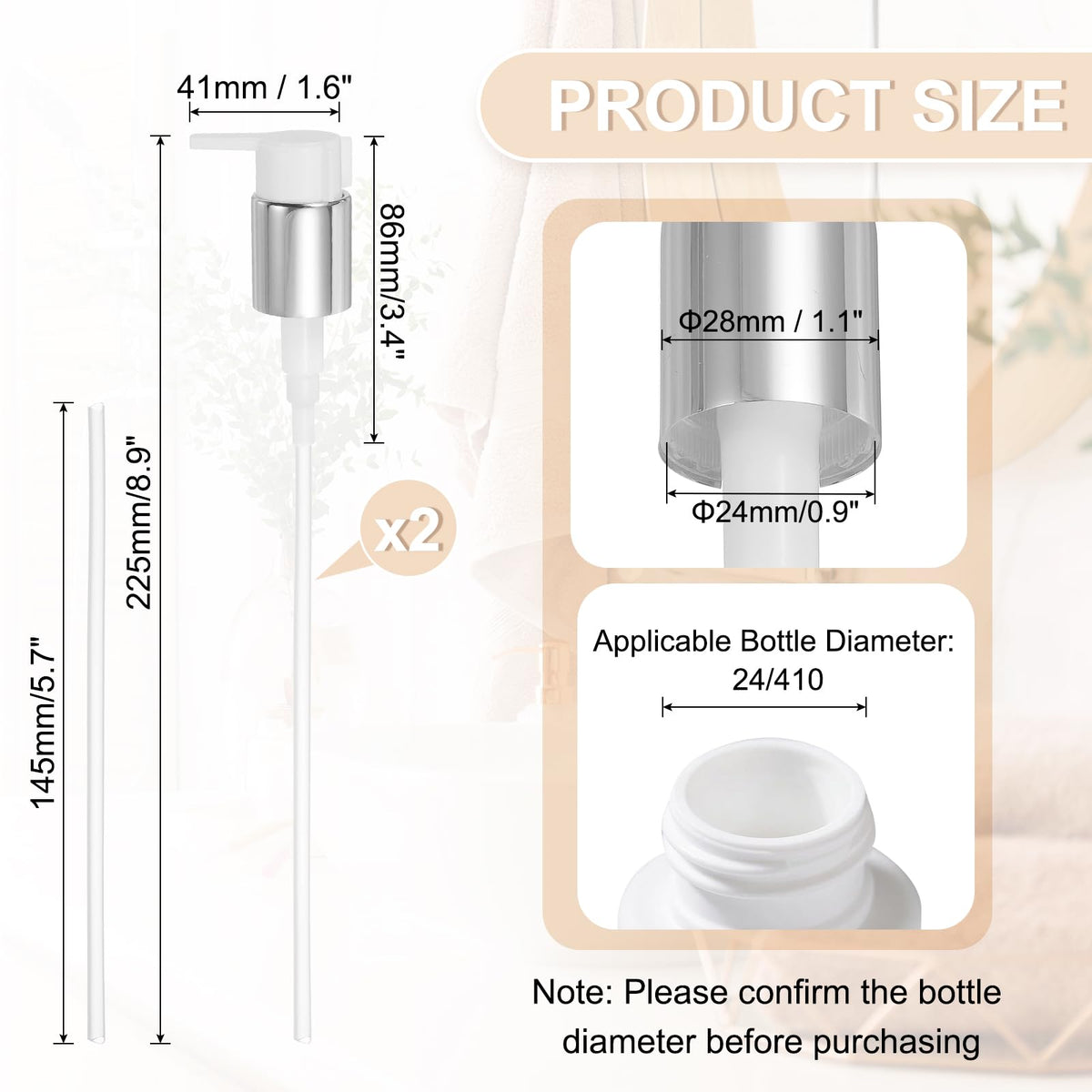 2 Pcs Soap Dispenser Pump Heads (2 Count)