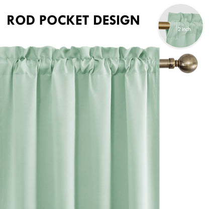 Blackout Curtains for Bedroom Living Room 52 x 63 Inch Long 2 Panels (2 Count)