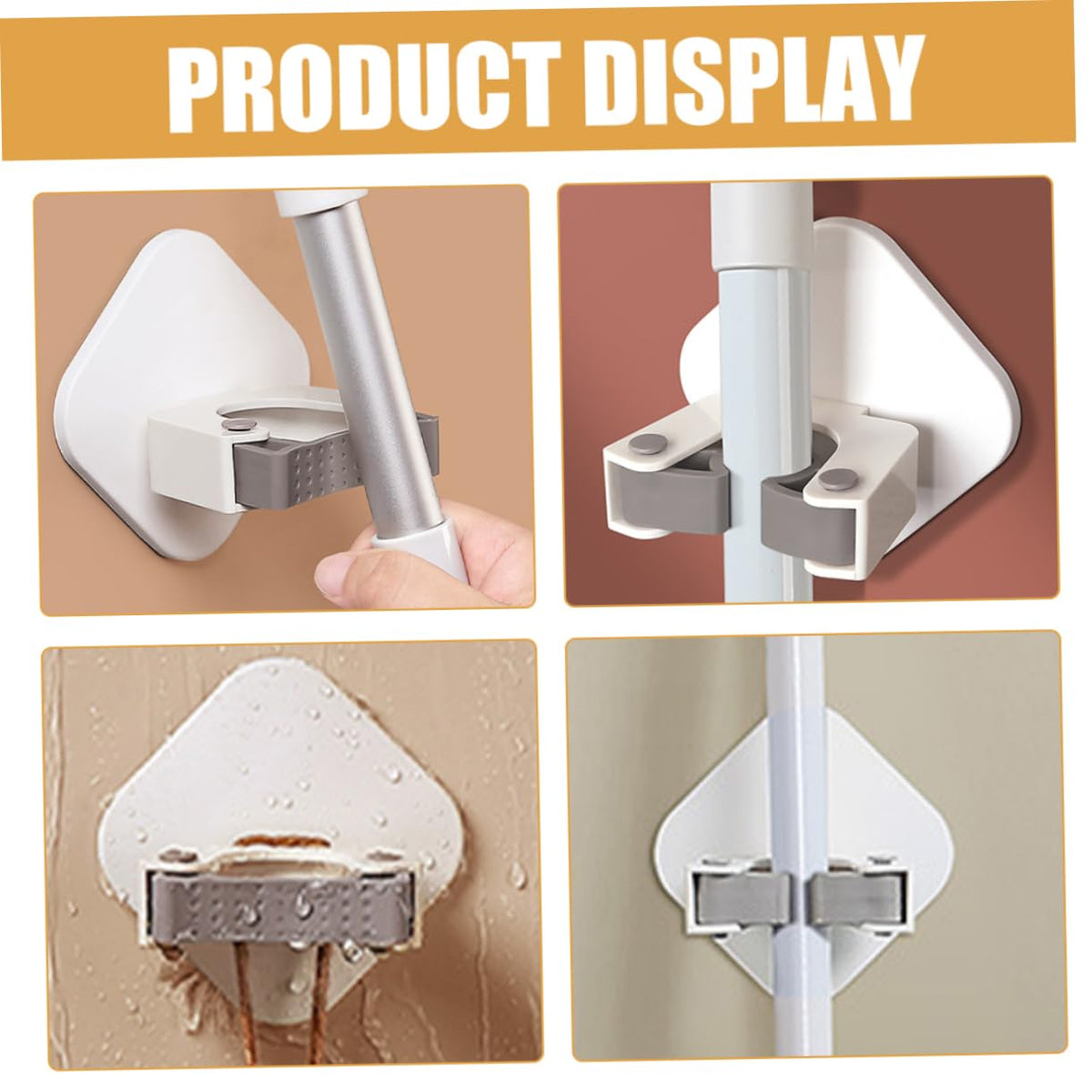 Space Saving Broom Organizer Wall Mount Mop and Broom Holder Self