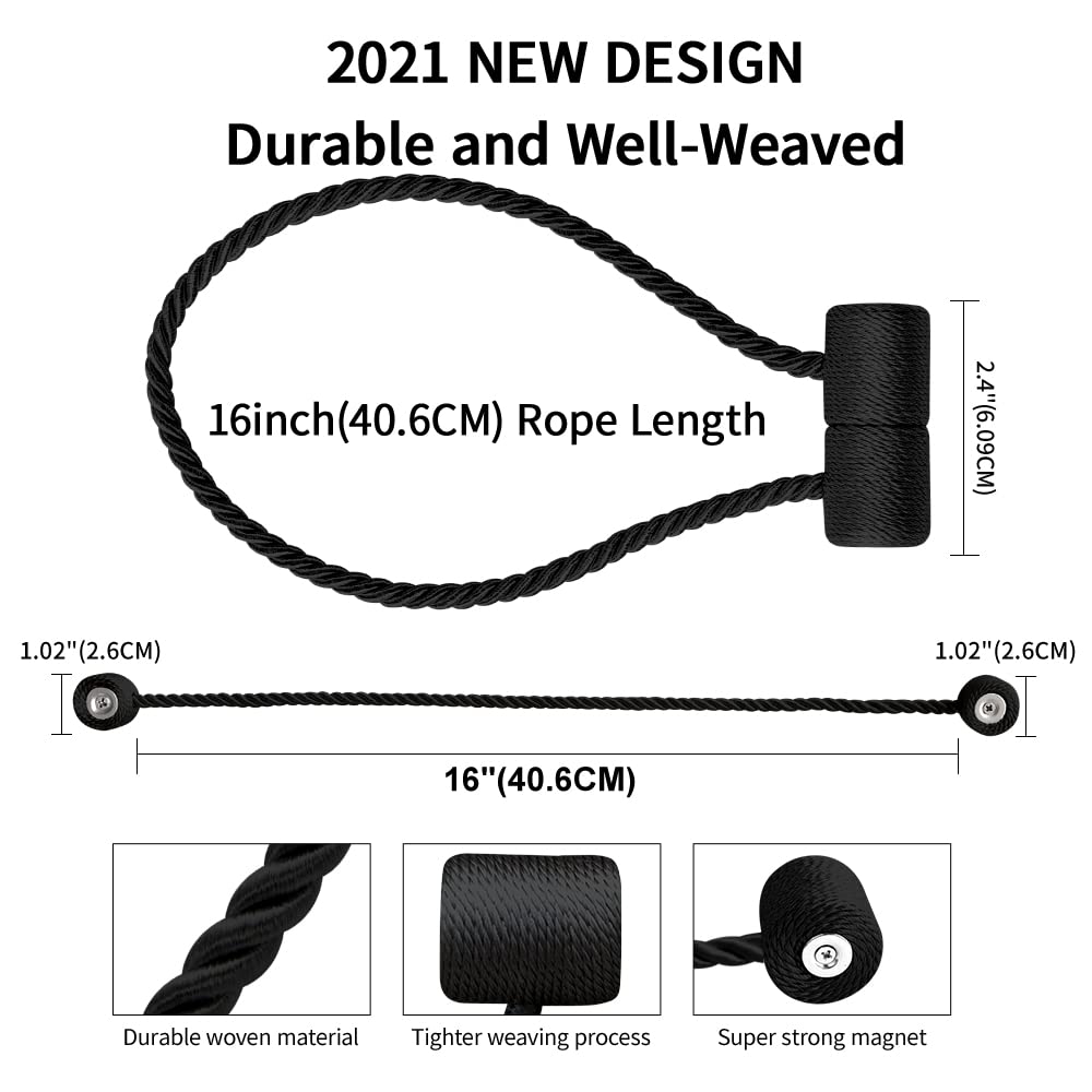 YUNGOO 18 Inch Strong Magnetic Curtain Tiebacks (2 Count)