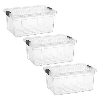21 Quart Clear Plastic Storage Boxes with Lids (3 Count)