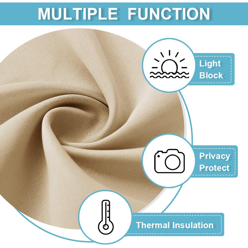 Curtains for Bedroom Living Room Nursery Office 63 inches Long (2 Count)