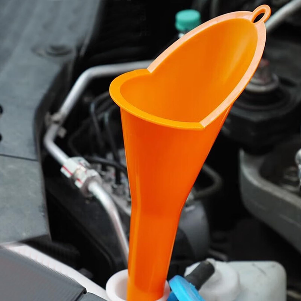 4 Pcs Plastic Long Neck Oil Funnel for Change (4 Count)