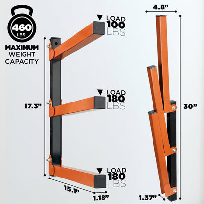 3 Level Wall Mounted Lumber Storage Rack for Garage