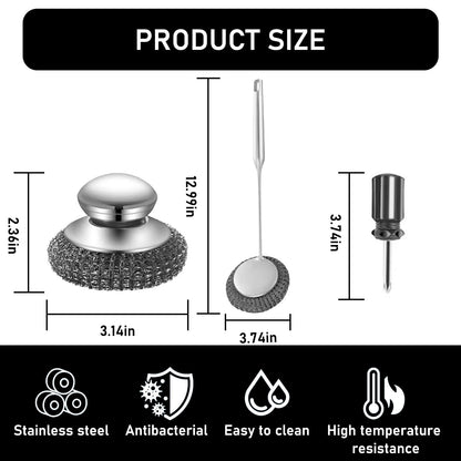 Stainless Steel Wool Metal Wire Scrubber Sponge Scouring Pads