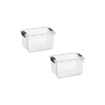 1.4 Quart Mini Clear Plastic Storage Container with Lid (2 Count)