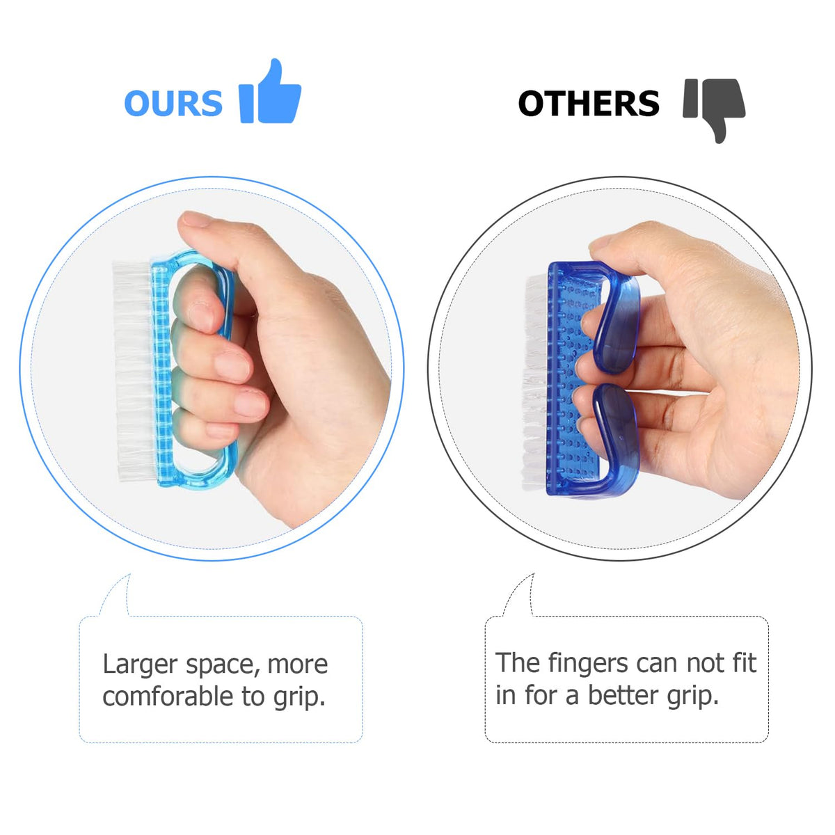 Handle Grip Cleaning Nail Brush (4 Count)