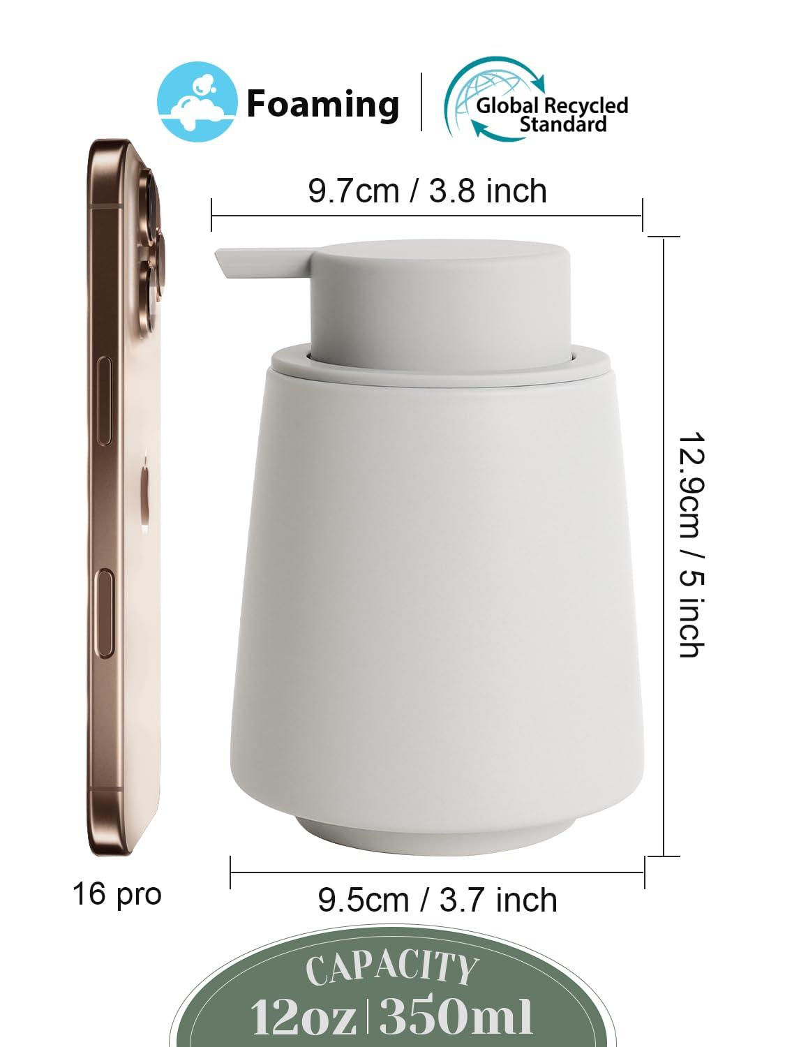 Ceramic Foaming Soap Dispenser