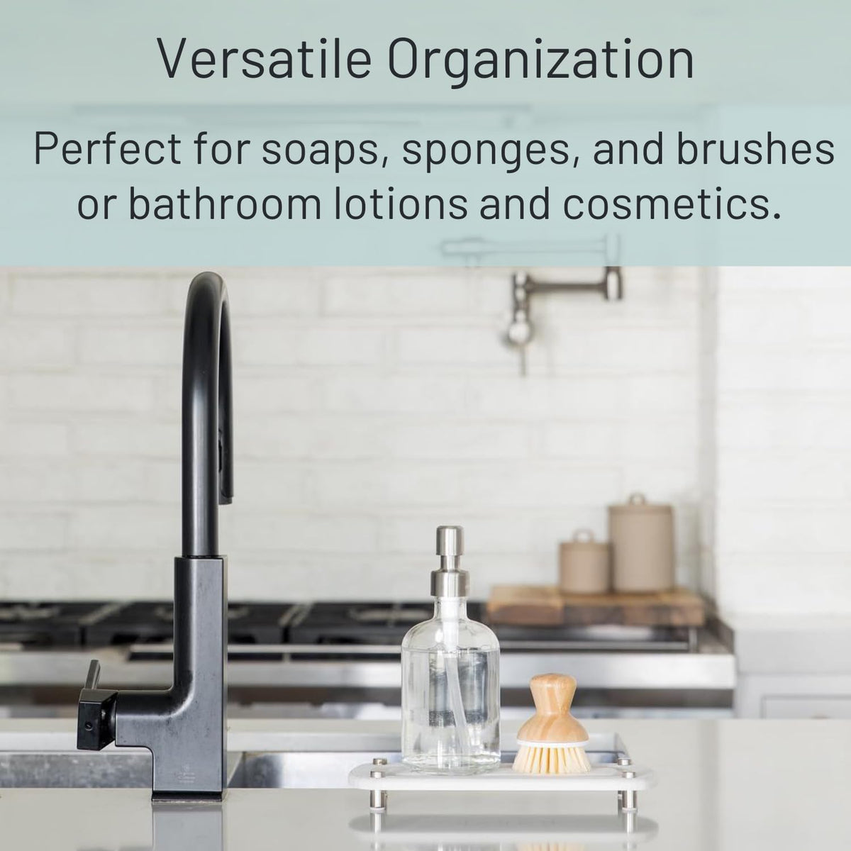 Premium White Squared Sink Caddy