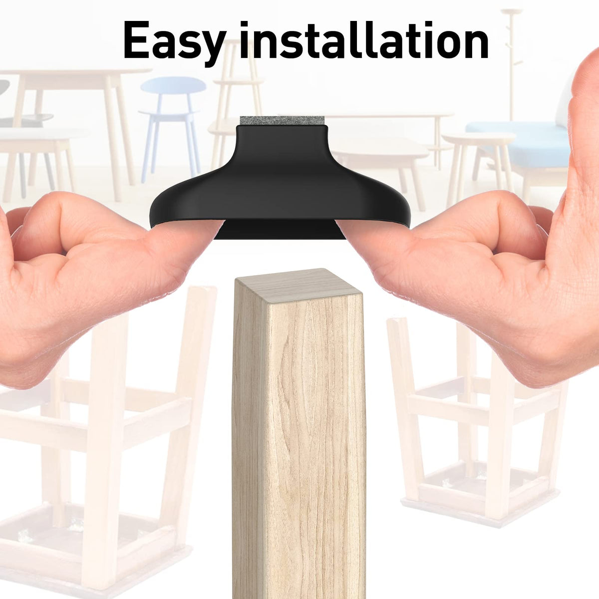 Square Chair Leg Protectors for Hardwood Floors (16 Count)