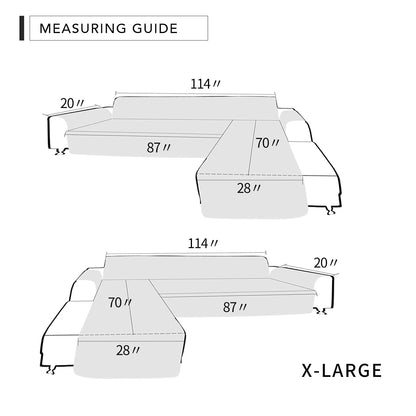 Reversible L Shape Sectional Couch Cover