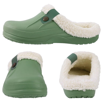 Fur Lined Clogs for Women & Men Fuzzy Slippers with Memory Foam
