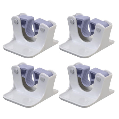 4 Pack Wall Mount Mop Holder Self Adhesive Broom Grippers No Drilling Mop Handle Hanger Practical Home Organization Tool