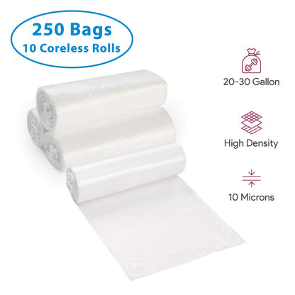 20 30 Gallon Clear Garbage Can Liners (250 Count)