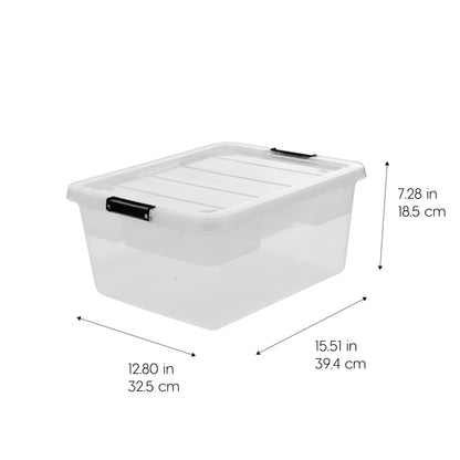 6 Pack 18 Quart Clip Box with Latching Lid (6 Count)