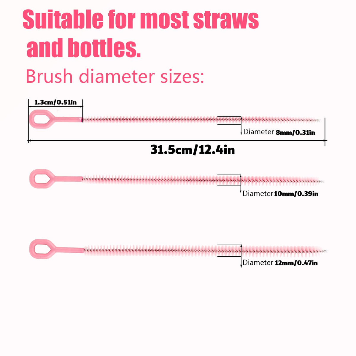 4pcs Straw Cleaner Brushes Compatible with Stanley (4 Count)
