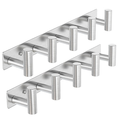 Silvery Hat and Coat Wall Mount Rack (2 Count)