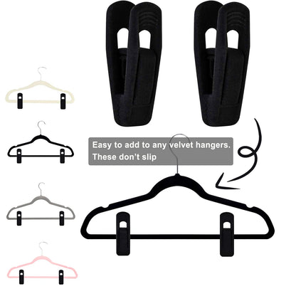 Black Velvet Hangers Clips