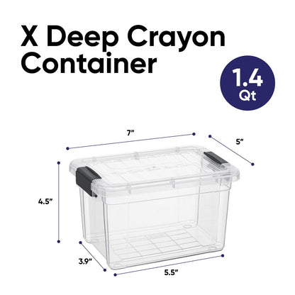 1.4 Quart Mini Clear Plastic Storage Container with Lid (2 Count)